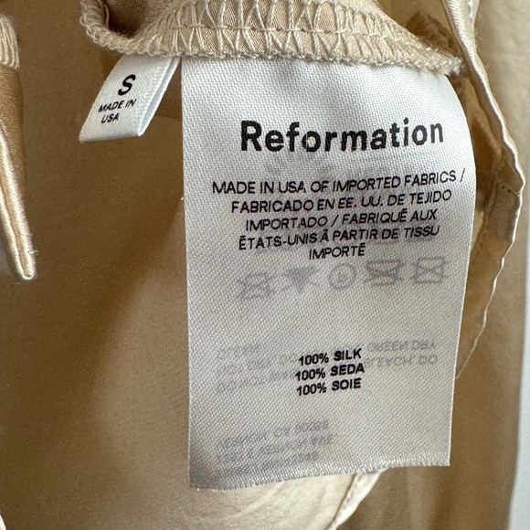 Reformation Women Cadence Champaign Silk Top Size Small - Picture 8 of 10